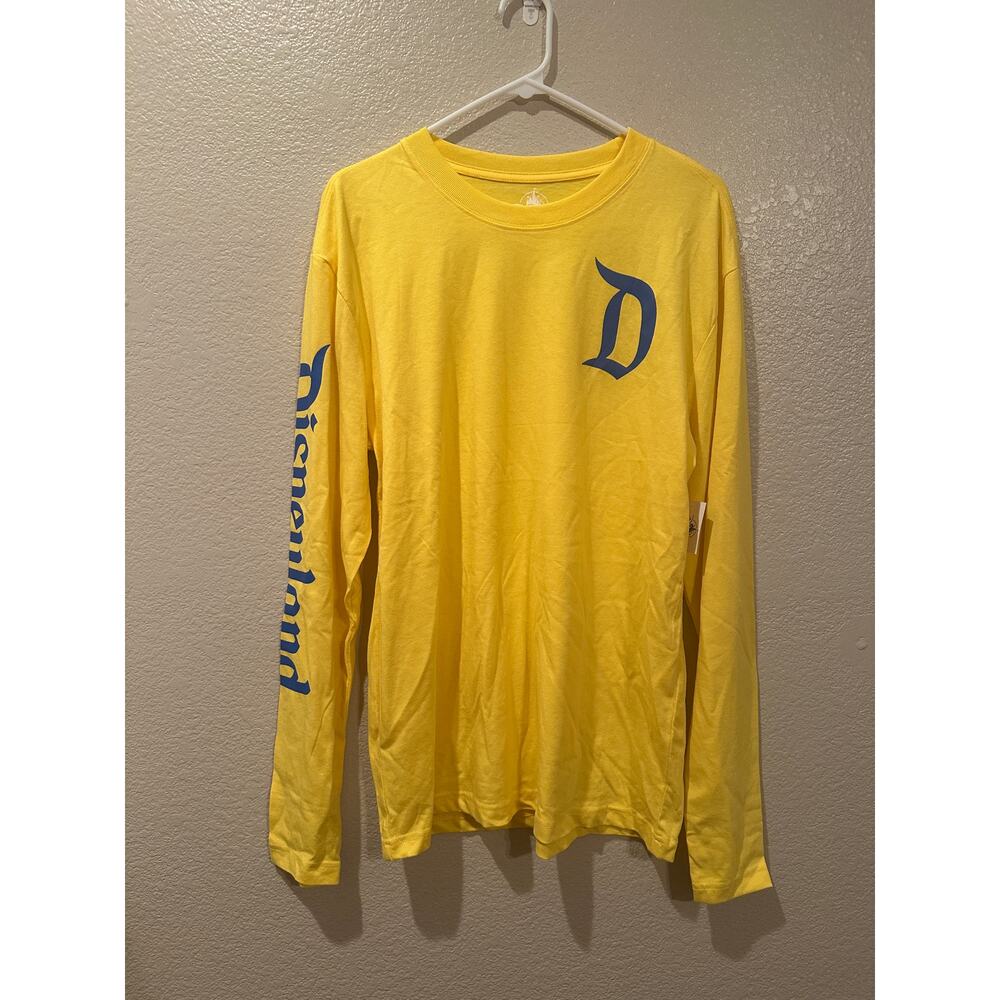 NWOT Disney Parks Disneyland Blue Gold Logo Long Sleeve Tee M
